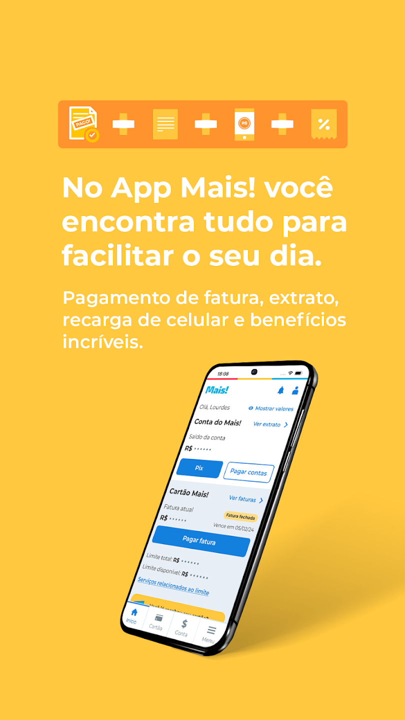 Cartão Mais! pontos em tempo real